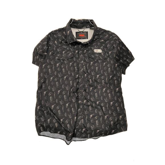 Rock & Roll Denim Short Sleeve Button Down Shirt Mens XL - Picture 1 of 3